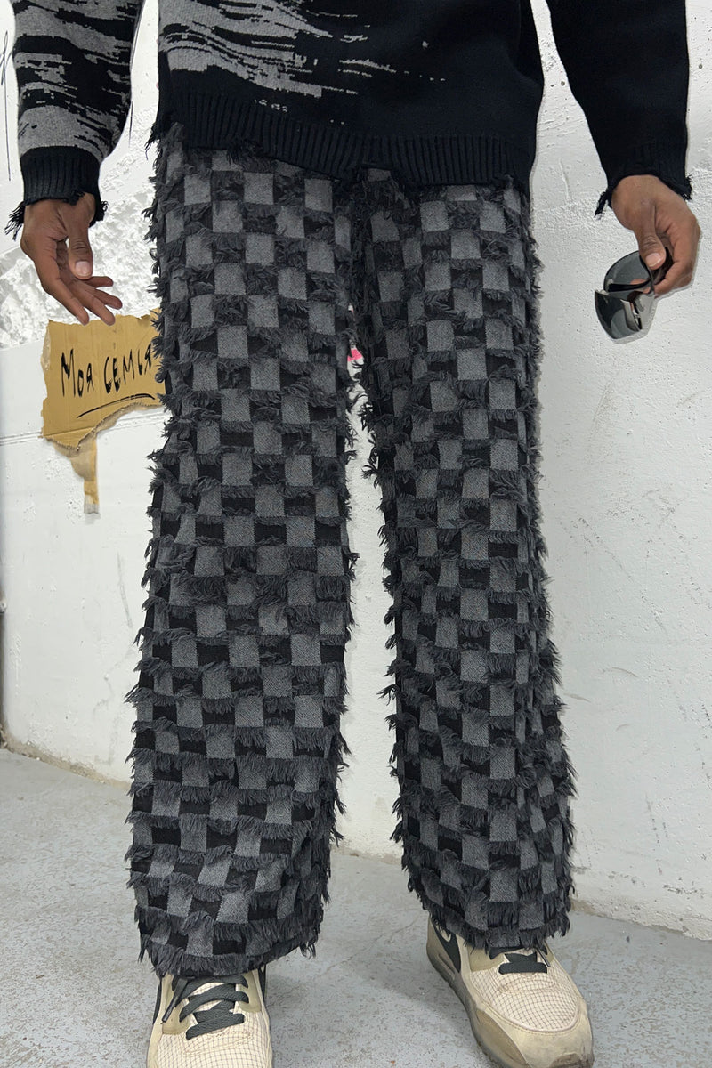 Distressed Checkerboard Pants