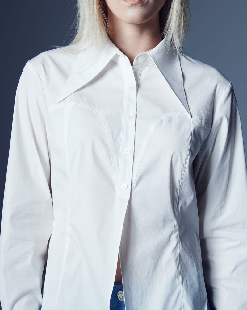 Pointed Collar Cotton Shirt (Ver.2)