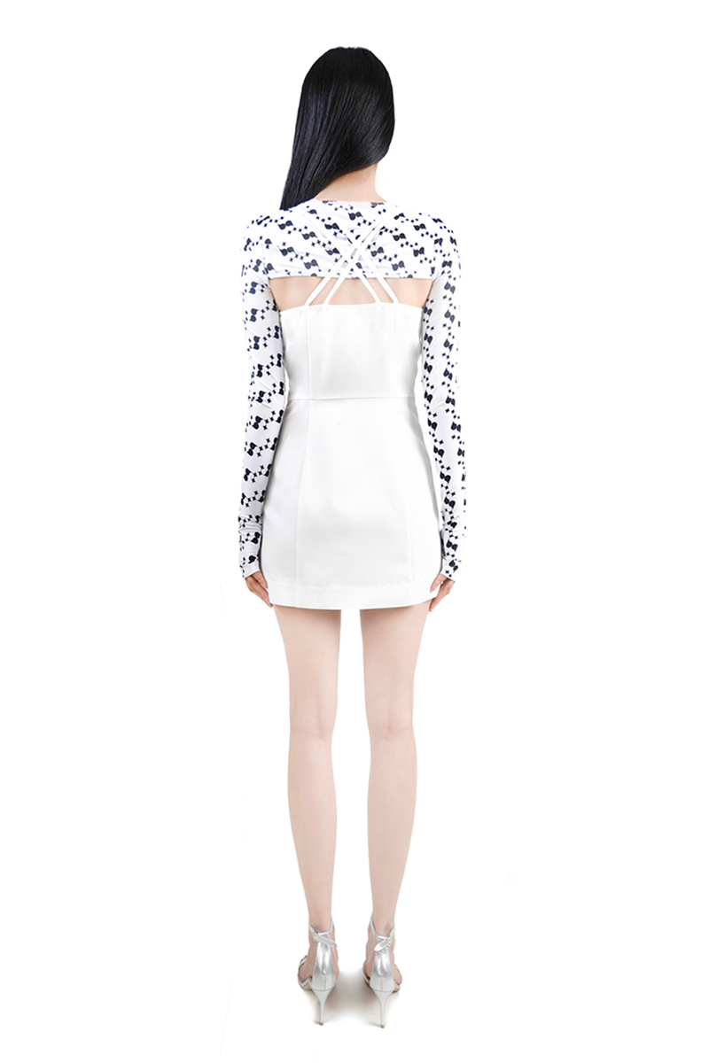 White Shoulder Strap Mini Dress