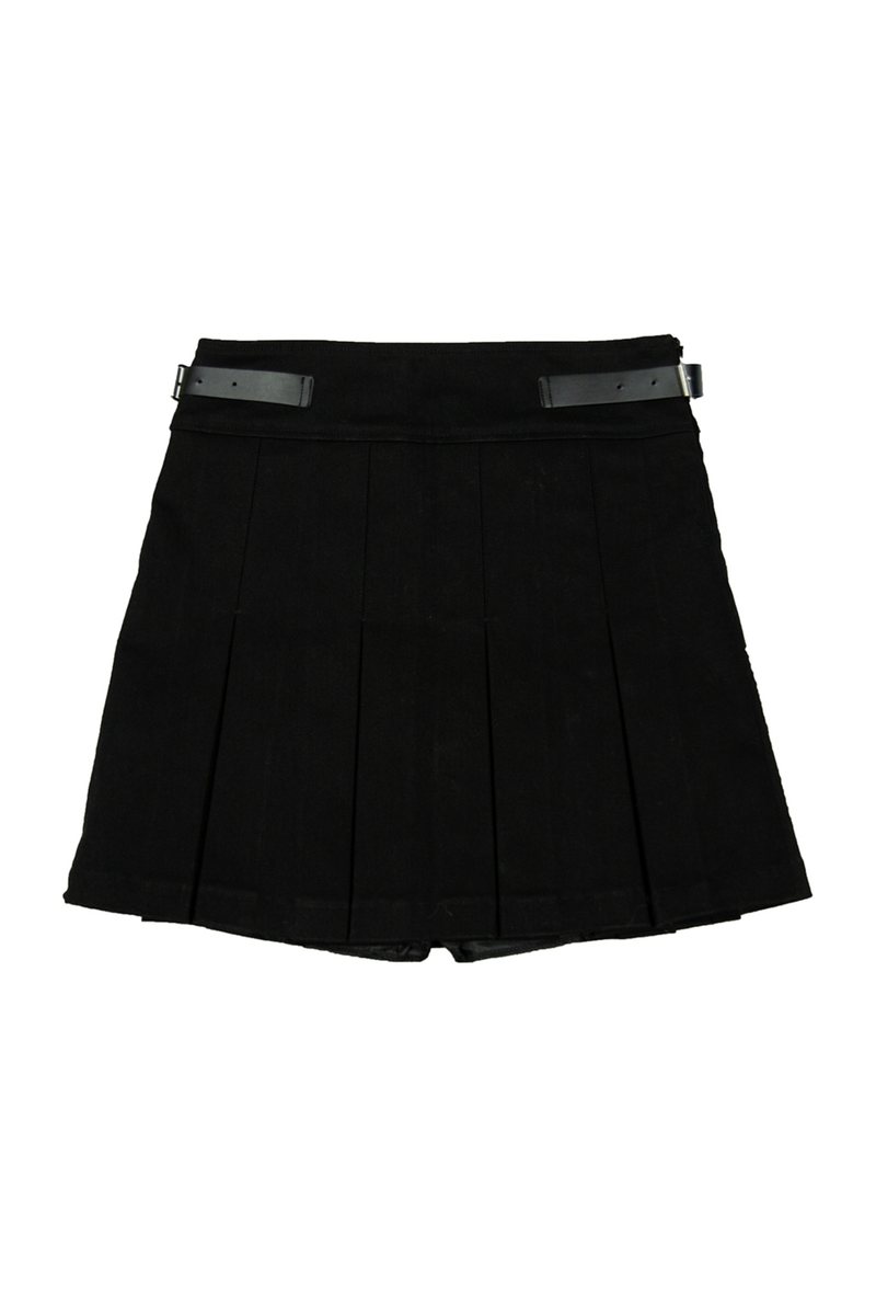 Buckle Pleats Skirt