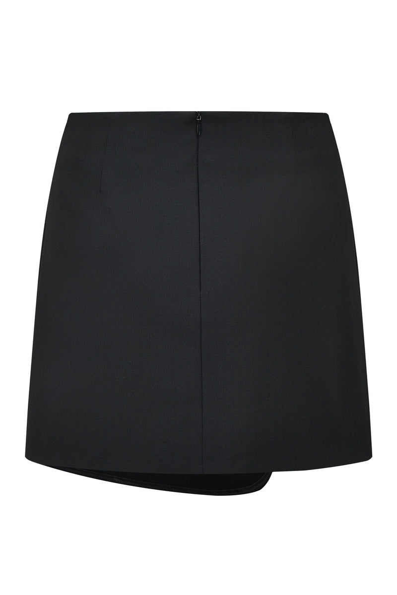 Asymmetric Belt Mini Skirt