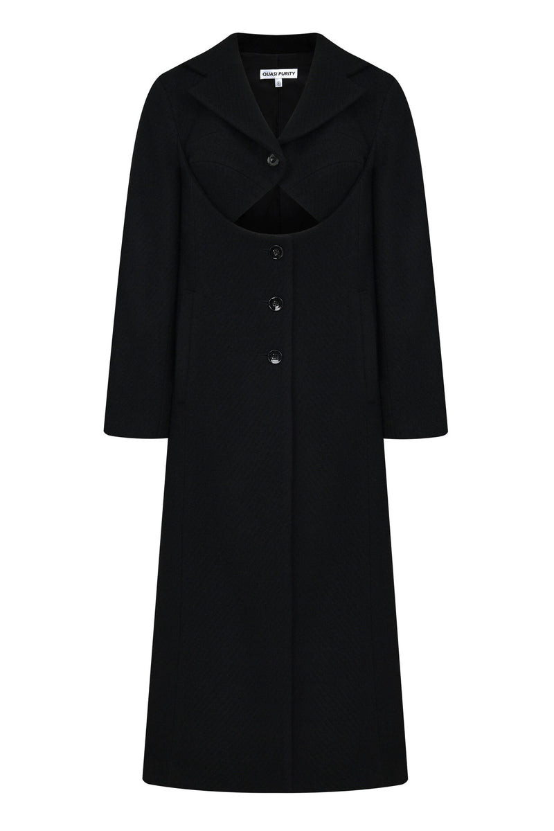 Crescent Long Coat Black
